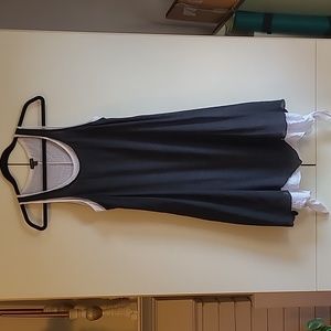 Coco+Carmen, sleeveless dress, black with white underlay, size small